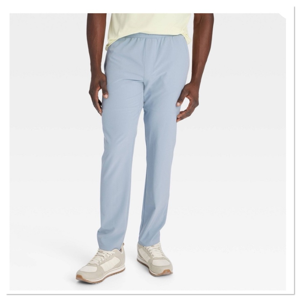 Men's Woven Light Blue Pants all in motion